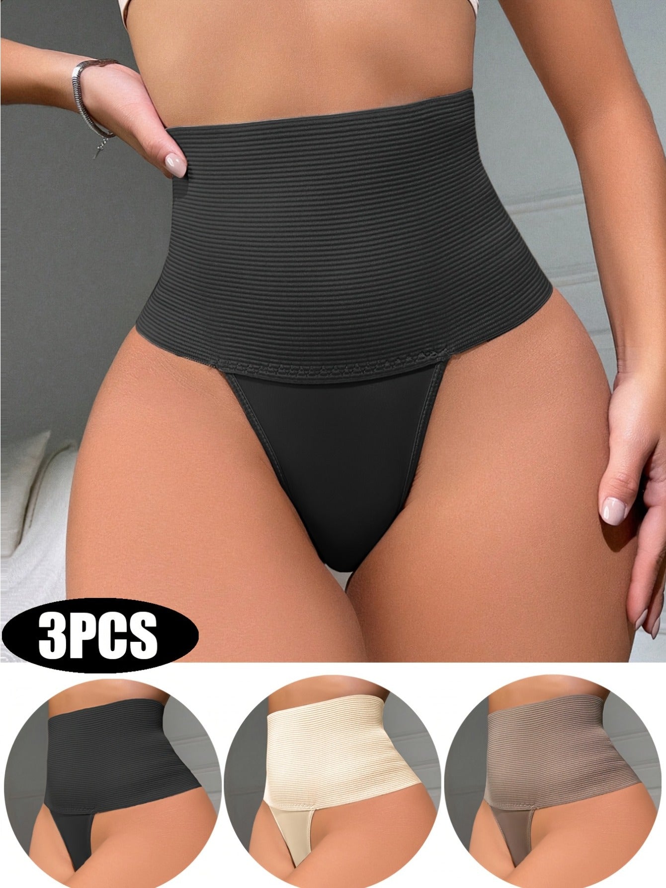 Women’s 3-Pack High-Waist Shapewear Briefs - Tummy Control Support Style 8037