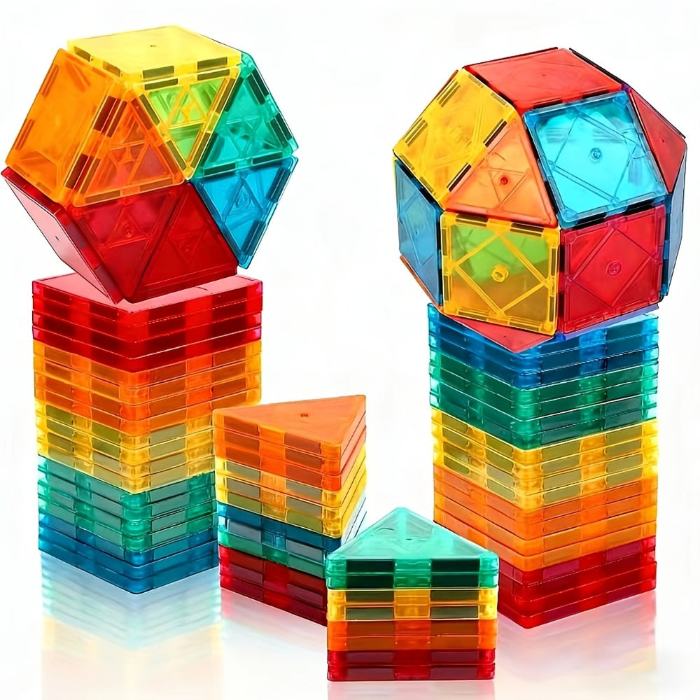 Toddler Magnetic Tiles 34 Piece Starter Set – STEM Magnetic Building Blocks for Kids Ages 3+, Creative Construction Toy for Boys & Girls, Birthday Christmas Gift