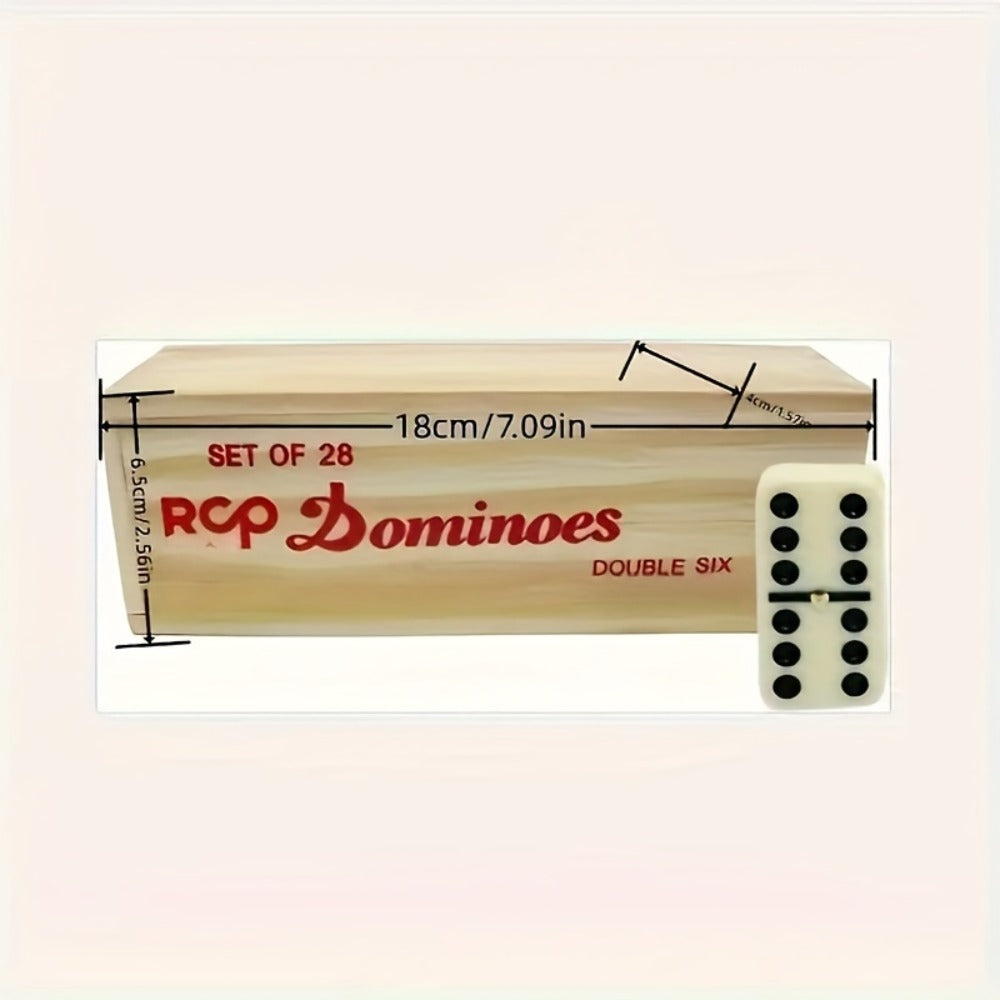 Double 6 Dominoes Set 28pcs in Wooden Case – Classic Family Board Game for Game Night Gatherings Kids Adults Gift