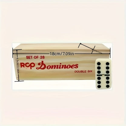 Double 6 Dominoes Set 28pcs in Wooden Case – Classic Family Board Game for Game Night Gatherings Kids Adults Gift