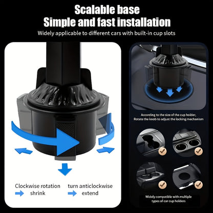 Car Cup Holder Tray, Cup Holder Extender with Tray, Cup Holder Extension Tray, Detachable Car Table Tray, Car Dining Table, Long-Distance Travel Car Organizer