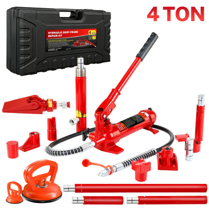 Porta Power Hydraulic Jack Kit 4 / 10 / 20 Ton, High Carbon Steel Body Repair Ram Set for Pulling Pushing Lifting Bending Straightening, Auto Overload Protection, Cars Trucks Farm Equipment, with Case