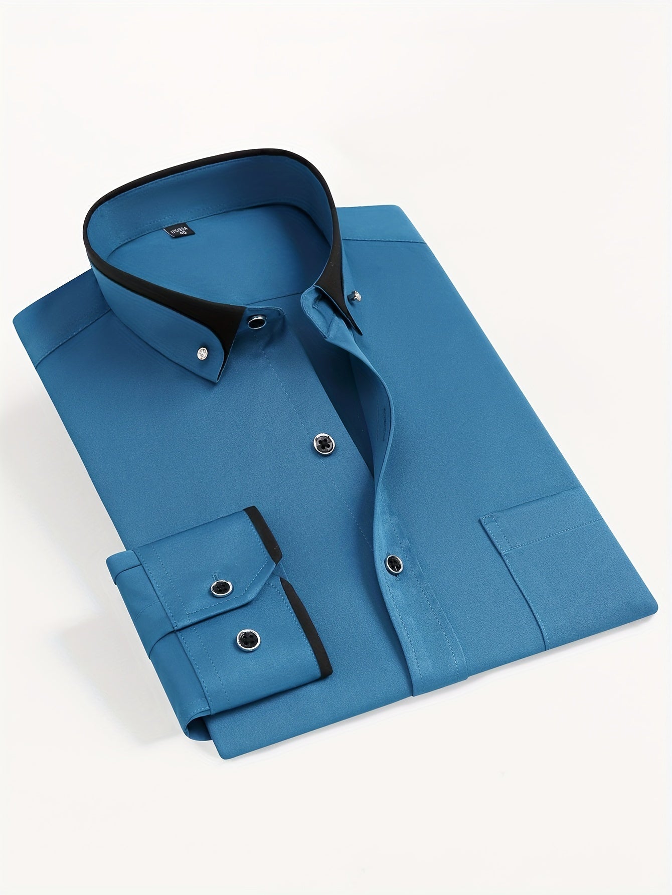 Men's Colorblock Long Sleeve Dress Shirt - Wrinkle Resistant
