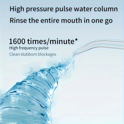 USB Rechargeable Water Flosser 3 Modes — Portable Oral Irrigator with Flosser Tips & Brush Head, Cordless Dental Water Pick for Travel, Home & Daily Gum Care, White Black Pink