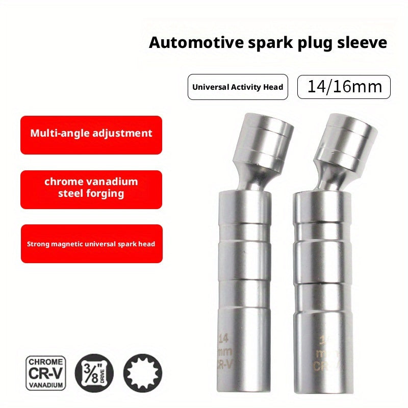 Upgraded 1pc/ 2+ 3pcs Magnetic Universal Spark Plug Socket Tool Set, Includes 0.55In And 0.63In Universal Spark Plug Removal Kit, Vehicle Maintenance Kit Repair Tools, Professional-Grade Tools, Durable Magnetic Sockets