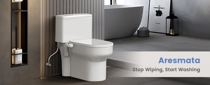 Ultra-Slim Non-Electric Bidet Attachment for Toilet, Self-Cleaning Dual Retractable Nozzles, Adjustable Water Pressure, Fresh Water Sprayer, US Standard, Easy Install