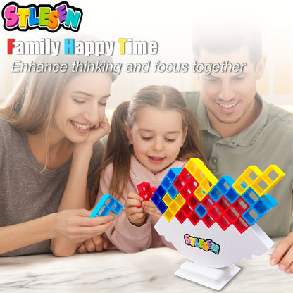 Balancing Stacking Blocks Game Set – Tumble Tower Family Strategy Toy for Kids Adults 16 20 34 50 68 Pcs Color Gift Box Birthday Christmas Party Game