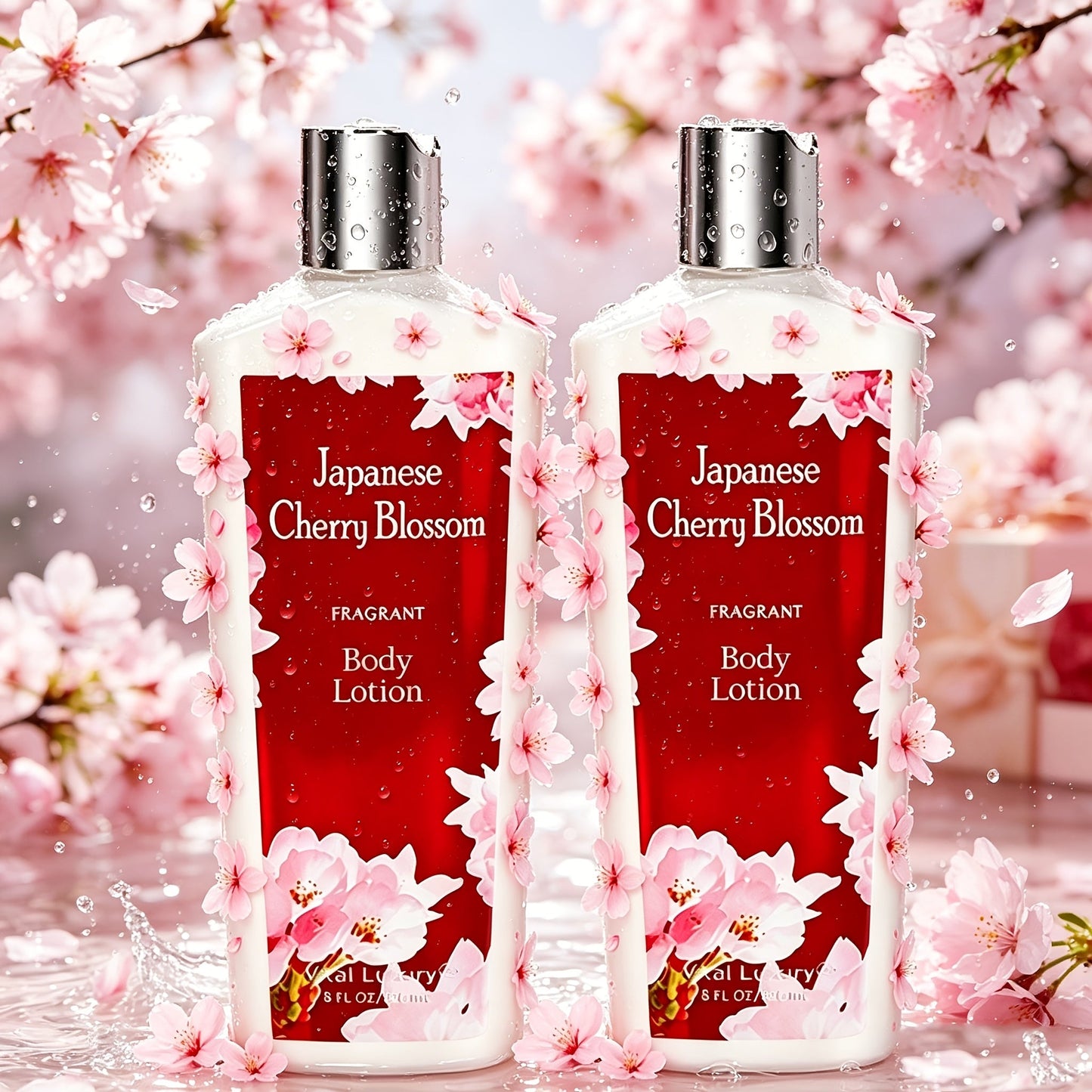 Cherry Blossom Gift Set for Women Body Lotion and Body Mist Japanese Sakura Fragrance Moisturizing Softening Skin Care Set - Perfect Valentine Birthday Mother's Day Bridal Shower Holiday Gift