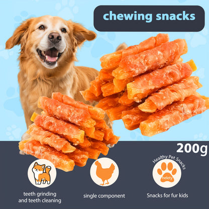 Mixed Flavor Dog Chews – Chicken Jerky & Duck Jerky Variety Pack, High Protein Low Fat Long-Lasting Training Reward Snacks for Small Medium Large Dogs, Easy to Digest Pet Treats