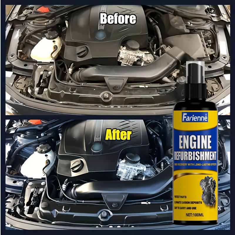 3.38oz Vehicle Engine Compartment Repair Spray: Engine Refurbishing Agent, Effective Polishing, Longens Service Life, Suitable for All Vehicles