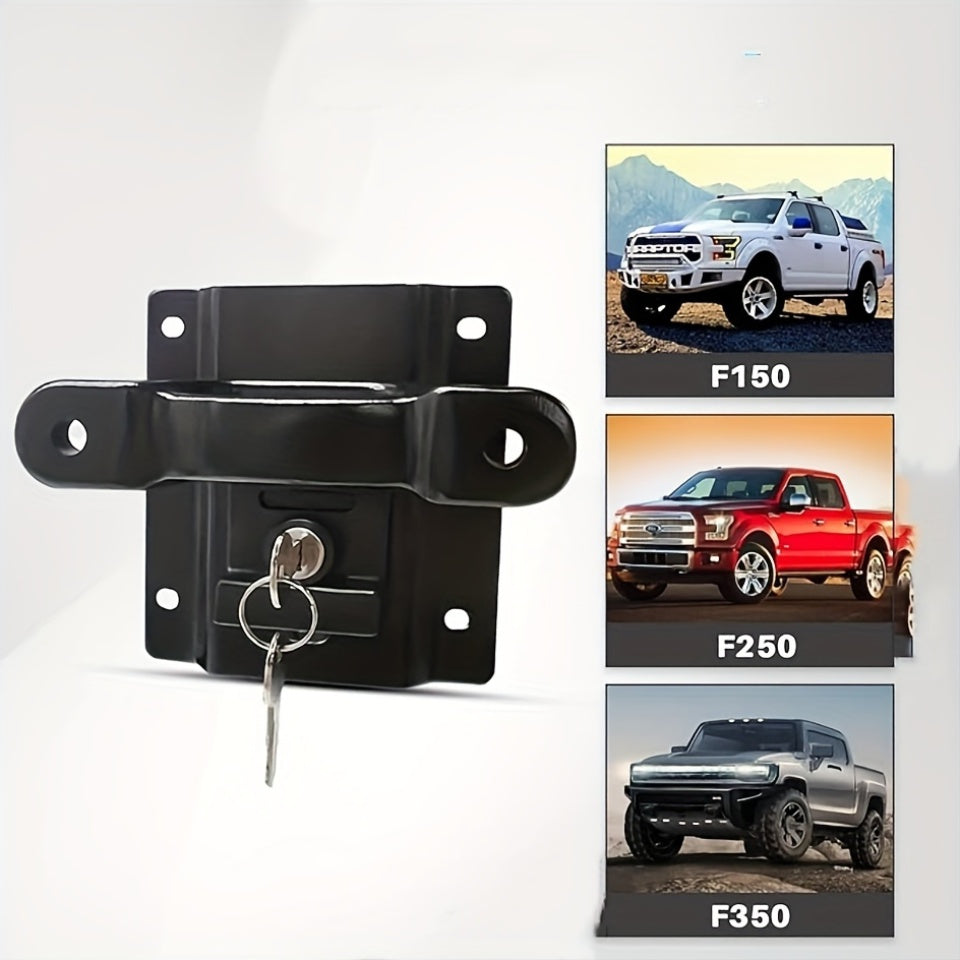 4pcs Set with Locking Buckle, for F150 F250 F350 and Raptor 2015-2024 Models, Truck Bed Cargo Securement Bracket, Anchor Clip Plate with Key Locking Anchor Replacement Accessories