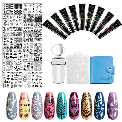 Nail Stamping Plates Set with Stamper & Scraper - Stainless Steel Nail Art Stamp Kit for Beginners & Pros, 14/15/26pcs Holiday Manicure Design Bundle, Christmas Birthday Gift