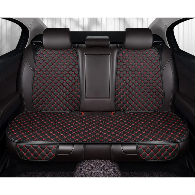 Car Back Seat Protector Waterproof, Universal Fit Anti-Stain Splash Guard Seat Cover for Car Interior, Durable Easy-Clean Rear Seat Cushion Liner in Black & Red