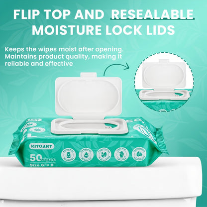 Flushable Wet Wipes Adult XL Unscented No Alcohol Septic Safe Toilet Wipes Portable Family Size for Bathroom Outdoor Camping Travel Hygiene 150 or 300 Wipes 3 or 6 Pack