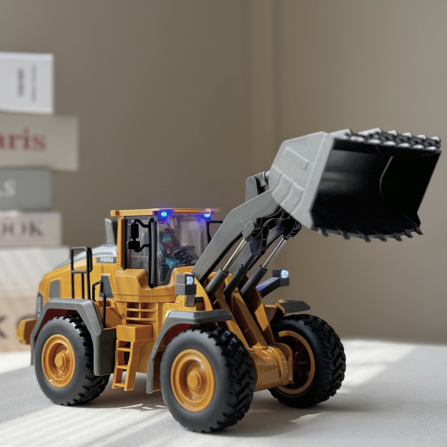 RC Construction Vehicle Toy 2.4GHz Remote Control Excavator Bulldozer Loader with Alloy Metal Cover Lights & Sound Effects – Crawler Tractor Truck for Boys Ages 8+ Birthday Christmas Gift