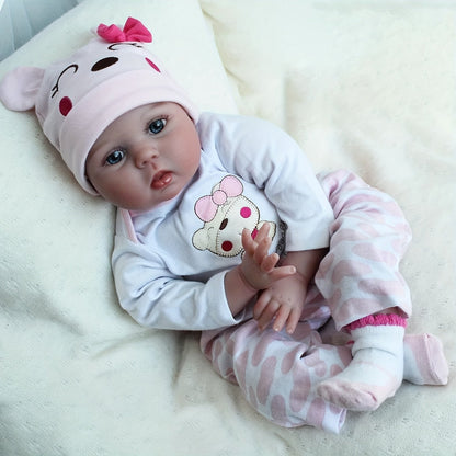 Cloth Body Reborn Baby Doll 22 Inch Soft Vinyl Limbs Sleeping Princess Newborn Girl with Cute Outfit Pacifier Bottle Birth Certificate – Huggable Lifelike Baby Doll Gift for Girls Boys Birthday Christmas
