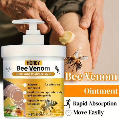 Bee Venom Massage Cream 100g with Turmeric & Arnica – Skin Tightening Deep Moisturizing Firming Body Lotion, Anti-Aging Hydrating Cream for All Skin Types, Women & Men