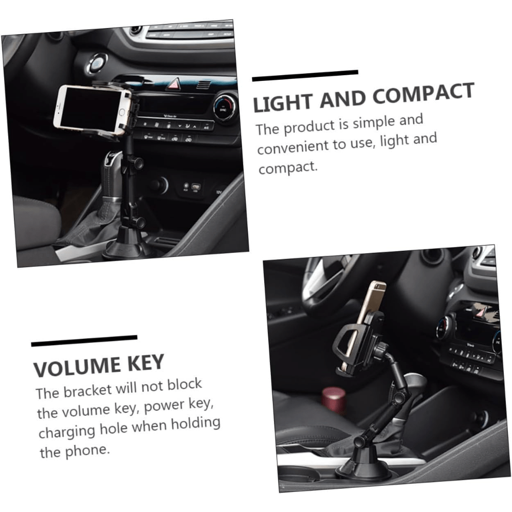 Car Cup Holder Phone Mount Adjustable 360° Rotation – Universal Cell Phone Bracket Cradle for Car Truck SUV, Fits iPhone Samsung & All Smartphones, Stable Anti-Slip Design