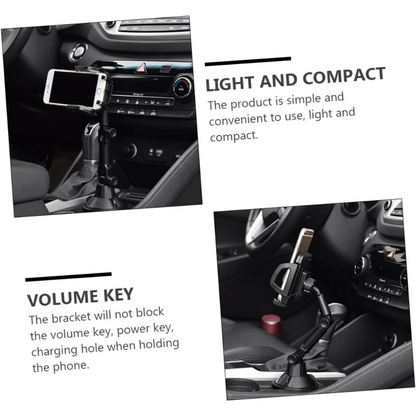 Car Cup Holder Phone Mount Adjustable 360° Rotation – Universal Cell Phone Bracket Cradle for Car Truck SUV, Fits iPhone Samsung & All Smartphones, Stable Anti-Slip Design