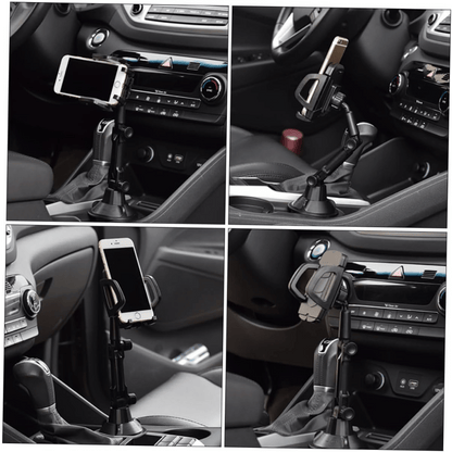Car Cup Holder Phone Mount Adjustable 360° Rotation – Universal Cell Phone Bracket Cradle for Car Truck SUV, Fits iPhone Samsung & All Smartphones, Stable Anti-Slip Design