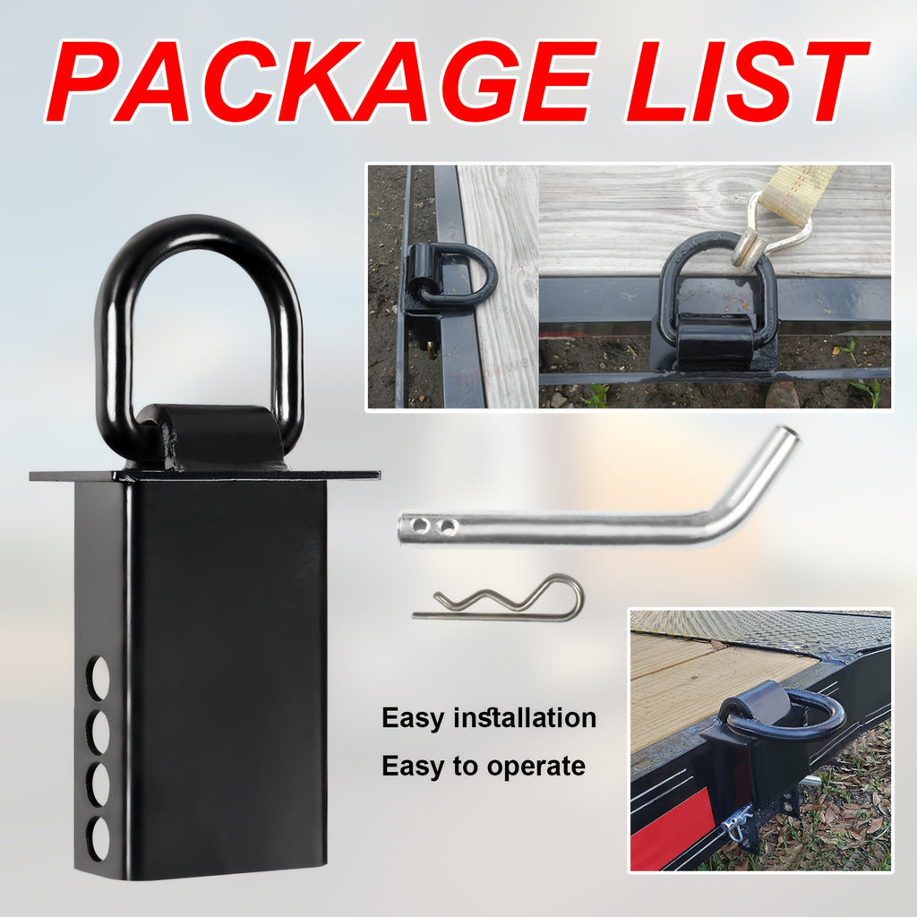 4/6/8/12/16 Pack 16200lbs Adjustable Heavy Duty Stakes, Stainless Steel Heavy-Duty Adjustable Stake Pocket D-Ring - 16200lbs Capacity, 4 Pin Holes For Precision Fit, Removable Stake Pocket D-Ring Tie Downs Utility For Flatbed Trucks Trailers