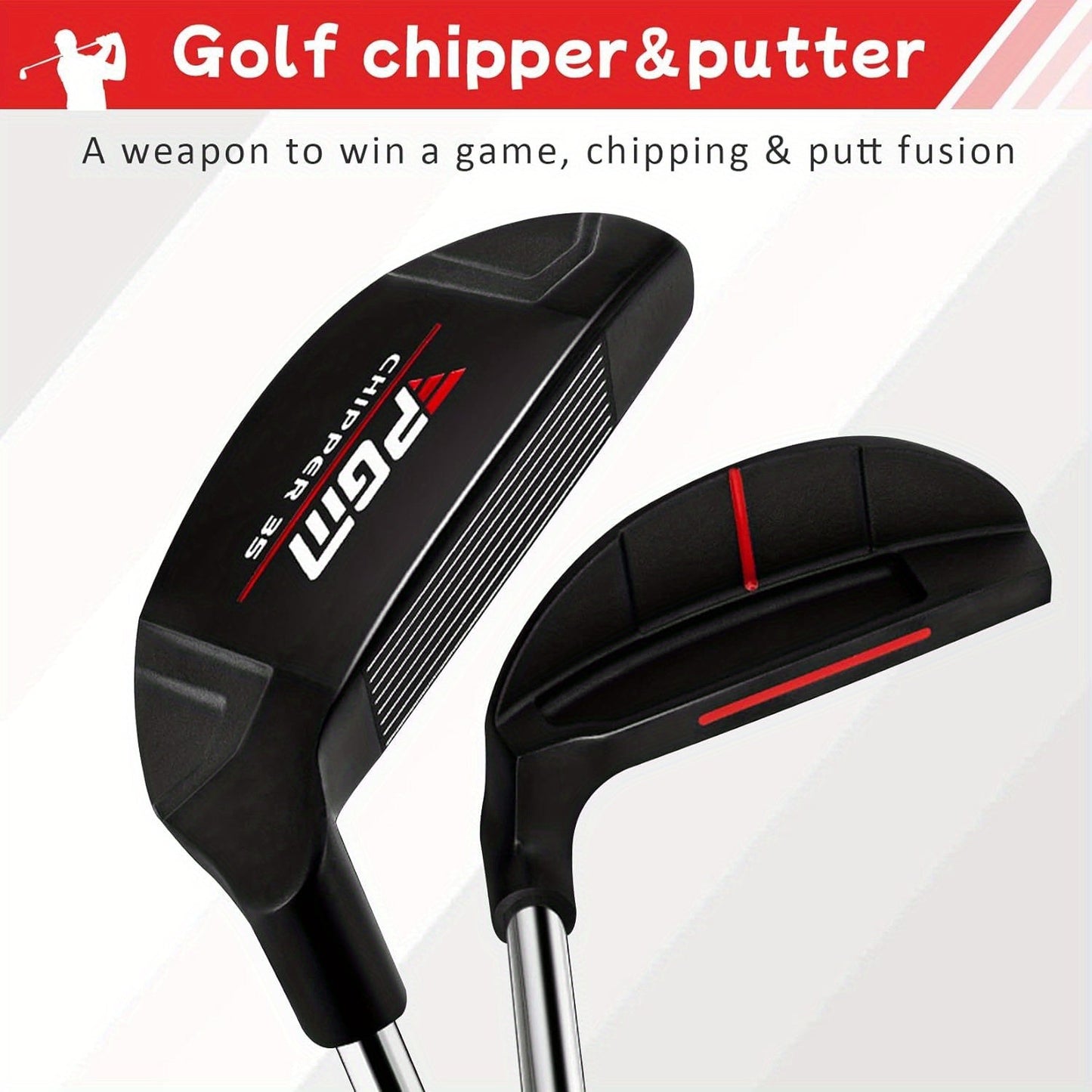 Golf Chipper Club Stainless Steel Head Regular Flex Steel Shaft 35 or 43 Degree Loft Blade Putter for Men Women Short Game Chipping Putting Wedge Championship Legal
