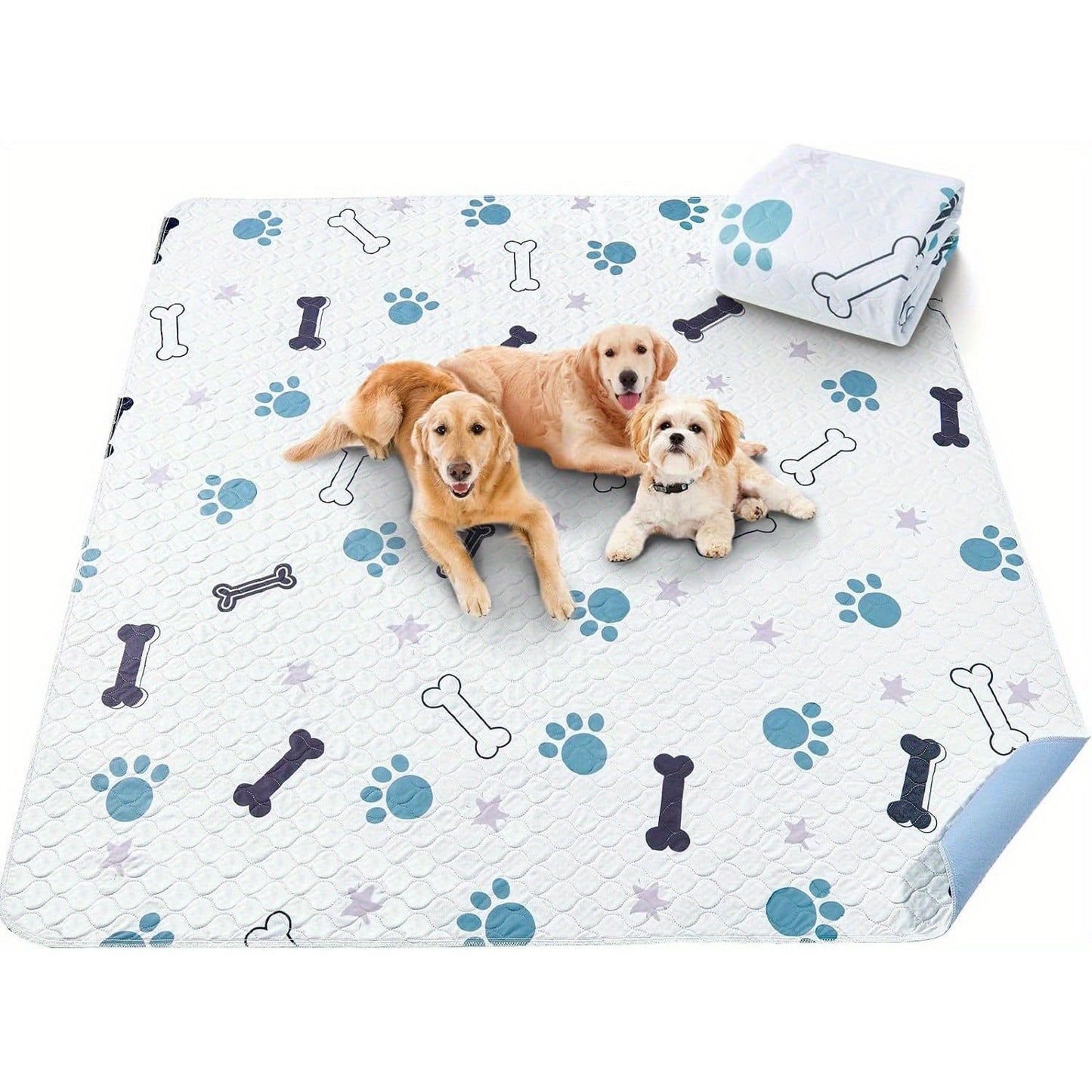 Washable Dog Pee Pads Reusable 4-Layer Absorbent Training Pad - Machine Washable Puppy Pads with Anti-Slip Bottom, Leakproof TPU Coating, Multi-Size for Puppies & Adult Dogs, Whelping & Travel