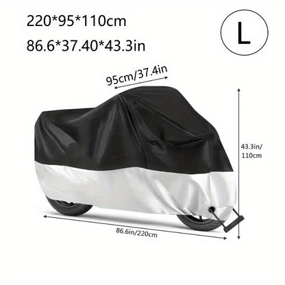Waterproof Motorcycle Cover Outdoor Full Body Protection with Lock Hole Rain UV Dust Shield for Motorbike Scooter - Small & Large Sizes