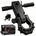 AUTMATCH 2-Inch Shackle Hitch Receiver Featuring a 3/4" Mega D Ring Shackle And a 5/8" Trailer Hitch Lock Pin, Designed for Heavy-Duty Vehicle Recovery with a Break Strength of 68, 000 Lbs