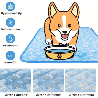 Dog Cooling Mat Self-Cooling Pad for Dogs & Cats - Pressure Activated Arc-Chill Fiber, Non-Toxic Washable Foldable Pet Cool Mat for Summer, Indoor Outdoor Use, Small Medium Large XL