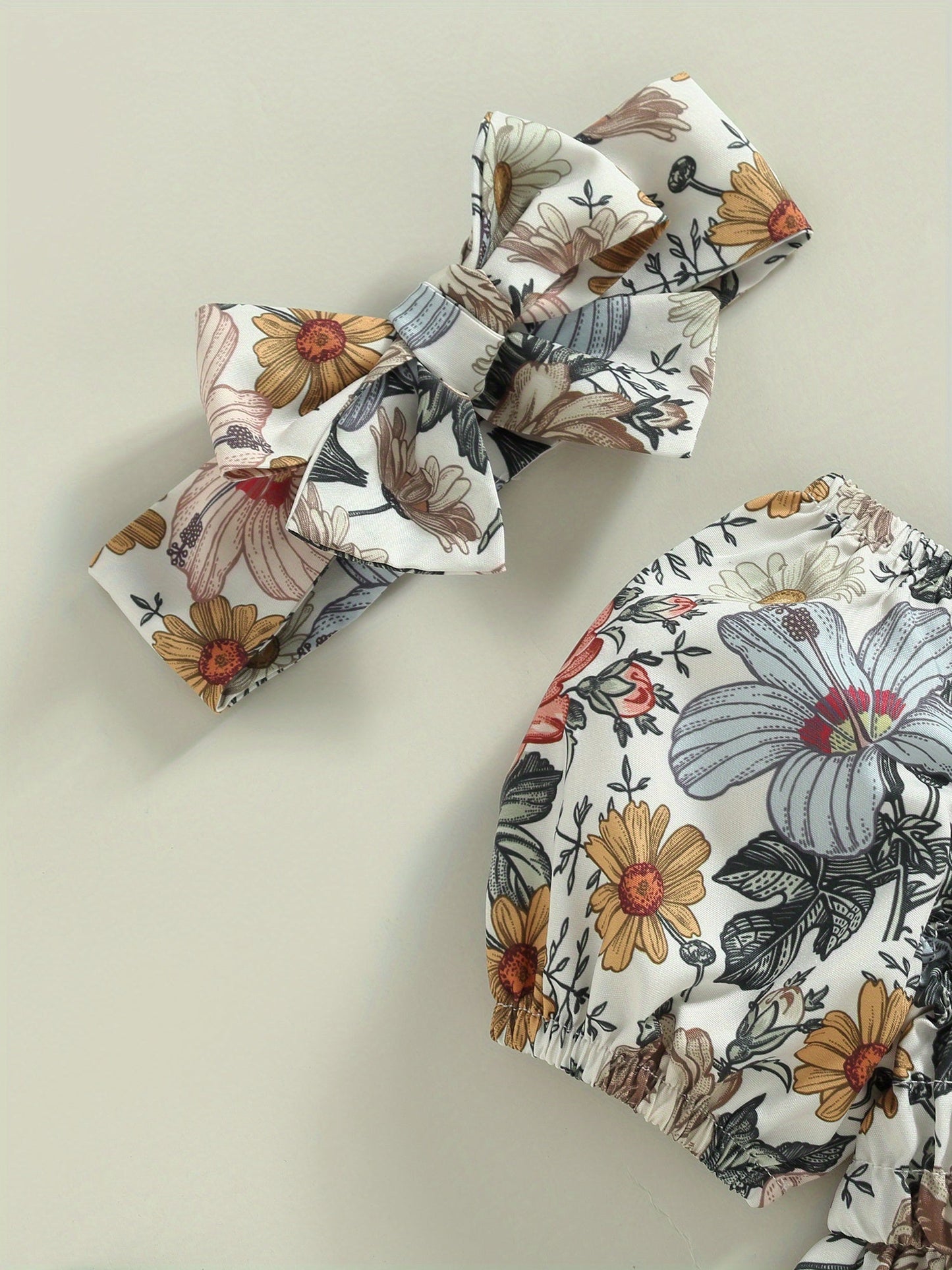 Baby Girls Outfit Set - Floral Graphic Style 29445