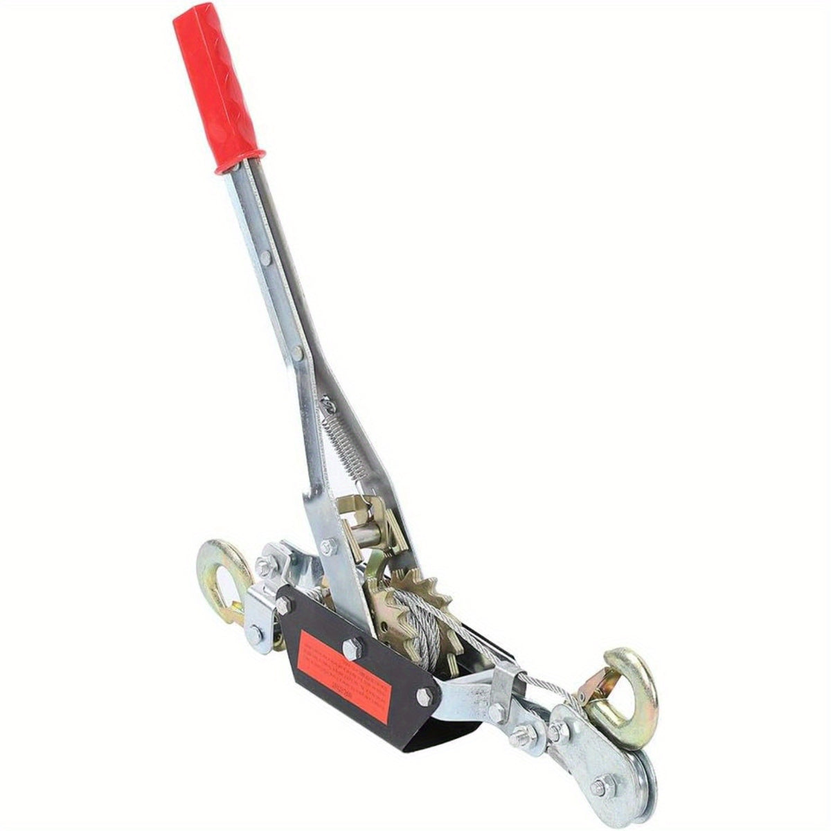 2 Ton Heavy Duty Double Gear Power Puller, Steel Ratchet Winch Puller Puller Power Cable Puller Power Cable Puller Tightening Tool  Tightener Double Hook Lifting Tool