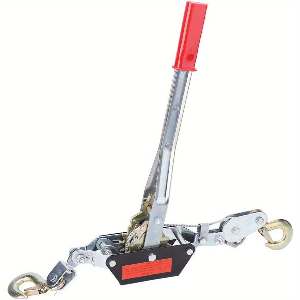2 Ton Heavy Duty Double Gear Power Puller, Steel Ratchet Winch Puller Puller Power Cable Puller Power Cable Puller Tightening Tool  Tightener Double Hook Lifting Tool