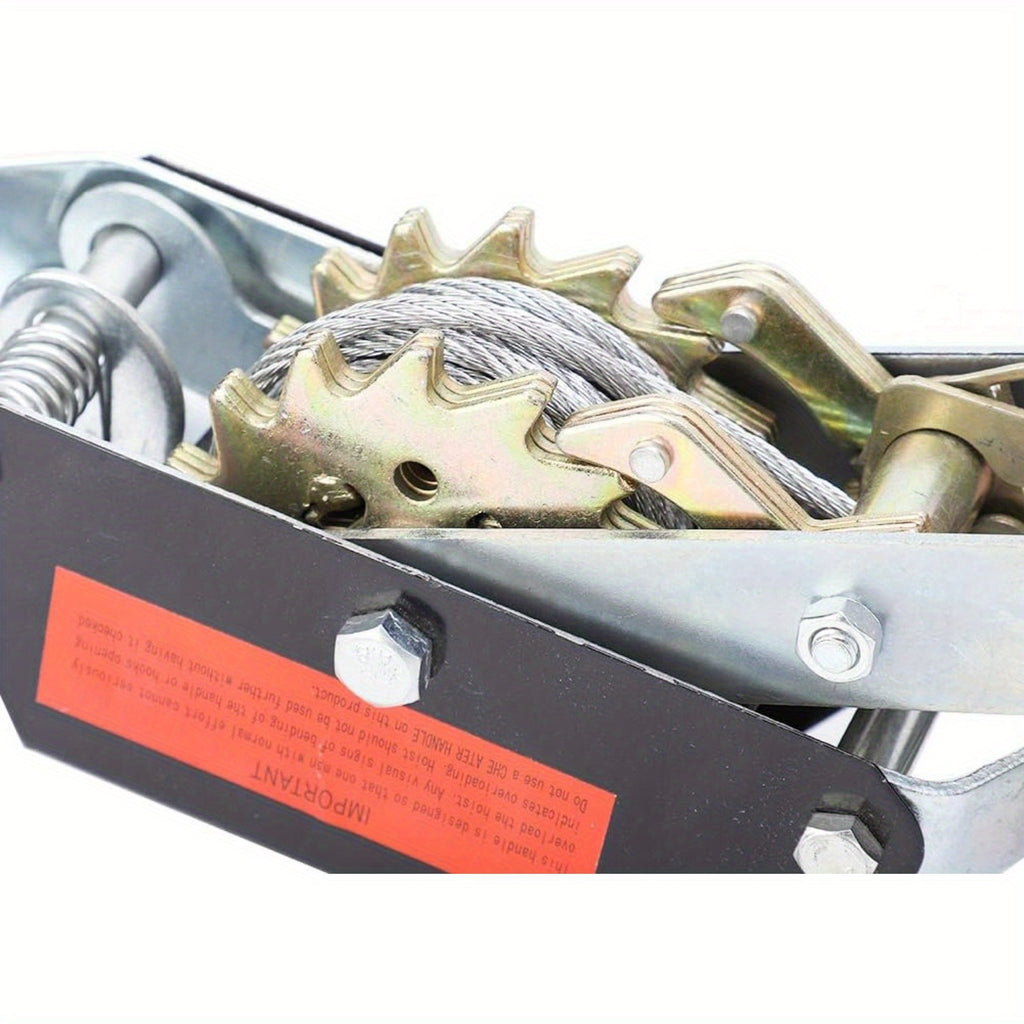 2 Ton Heavy Duty Double Gear Power Puller, Steel Ratchet Winch Puller Puller Power Cable Puller Power Cable Puller Tightening Tool  Tightener Double Hook Lifting Tool