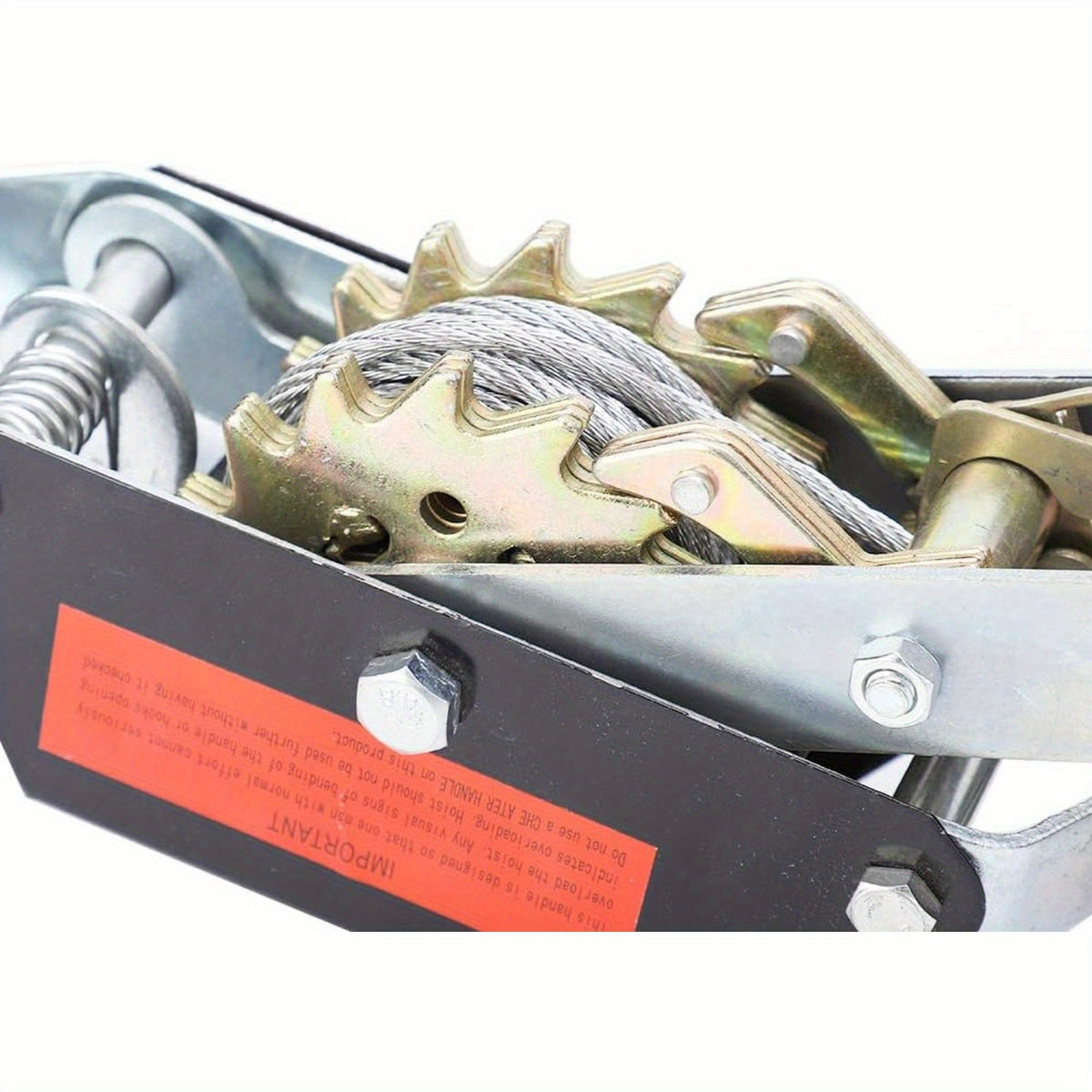 2 Ton Heavy Duty Double Gear Power Puller, Steel Ratchet Winch Puller Puller Power Cable Puller Power Cable Puller Tightening Tool  Tightener Double Hook Lifting Tool