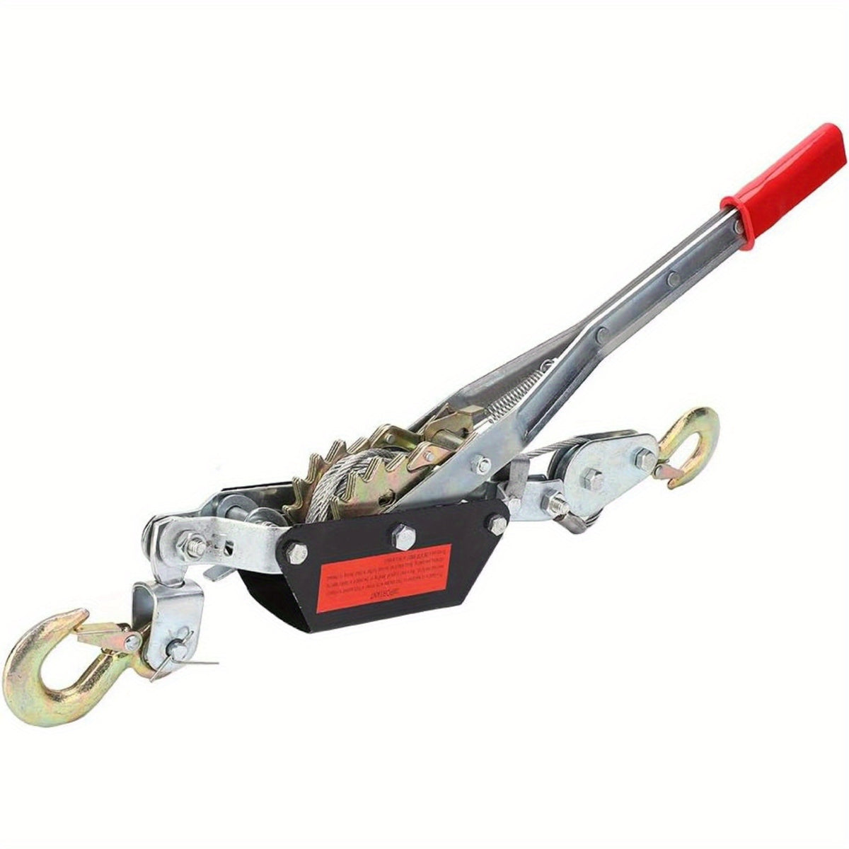 2 Ton Heavy Duty Double Gear Power Puller, Steel Ratchet Winch Puller Puller Power Cable Puller Power Cable Puller Tightening Tool  Tightener Double Hook Lifting Tool