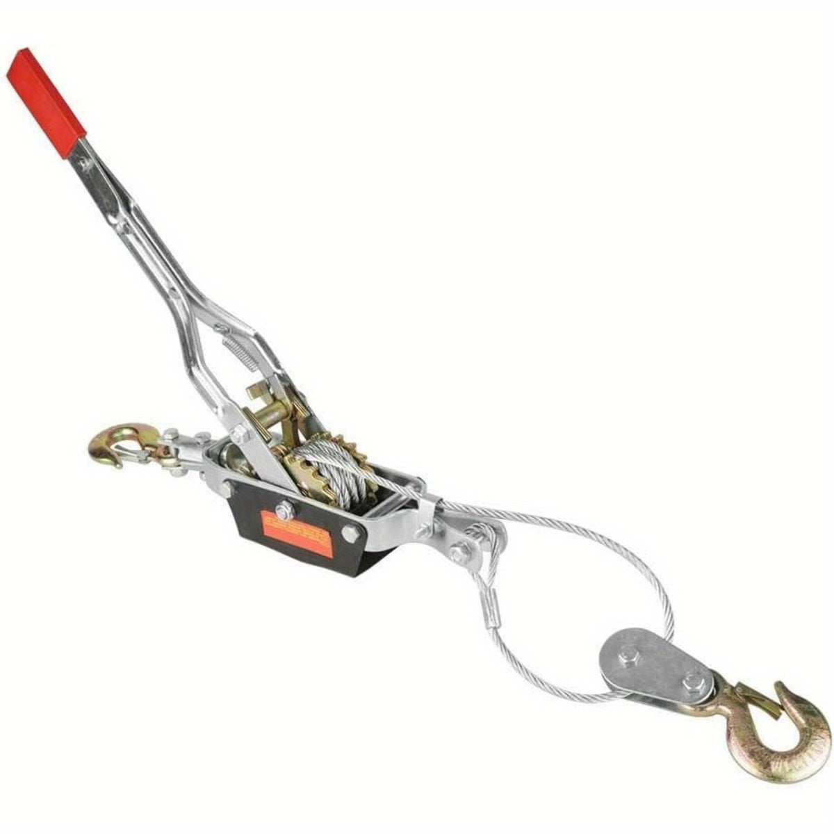2 Ton Heavy Duty Double Gear Power Puller, Steel Ratchet Winch Puller Puller Power Cable Puller Power Cable Puller Tightening Tool  Tightener Double Hook Lifting Tool
