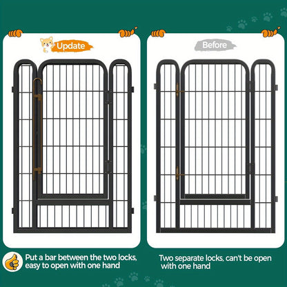 Dog Playpen Heavy Duty Foldable - 8 & 16 Panel Pet Exercise Pen for Large Medium Small Dogs, Portable Indoor Outdoor Puppy Pen for Yard Garden Camping RV, 24"/32"/40" Panel Height