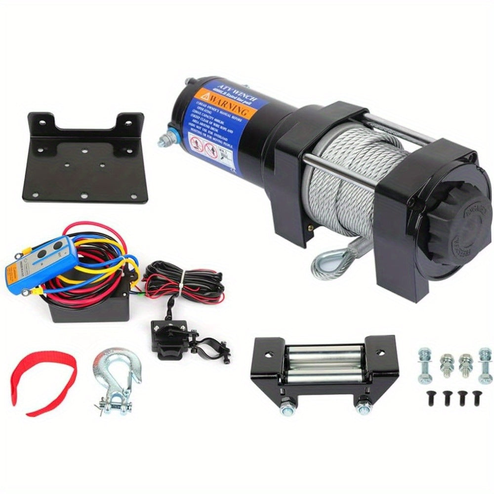 SCITOO - 4000LBS Electric Winch 12V Towing Trailer Steel Cable Off Road w/wireless remote
