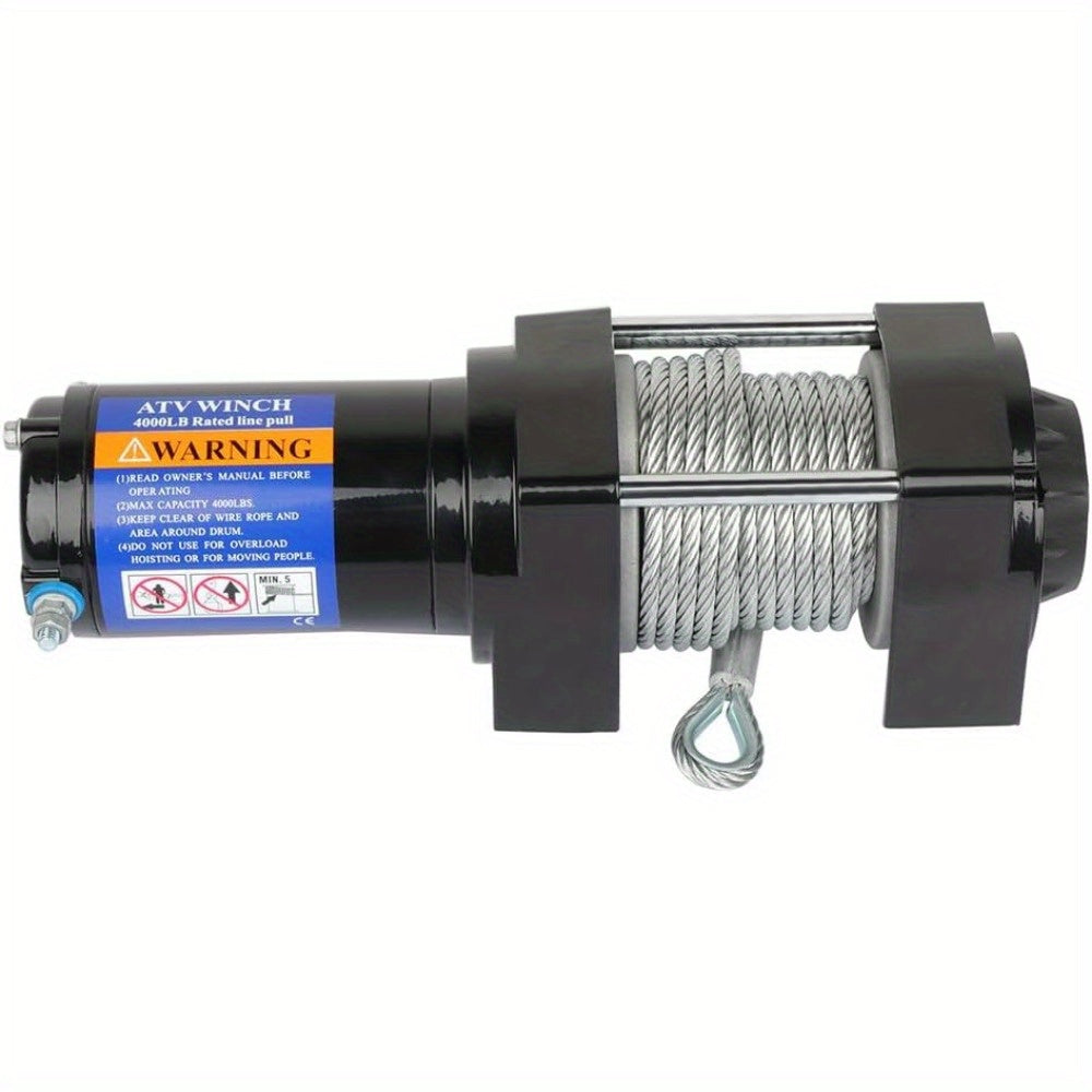SCITOO - 4000LBS Electric Winch 12V Towing Trailer Steel Cable Off Road w/wireless remote