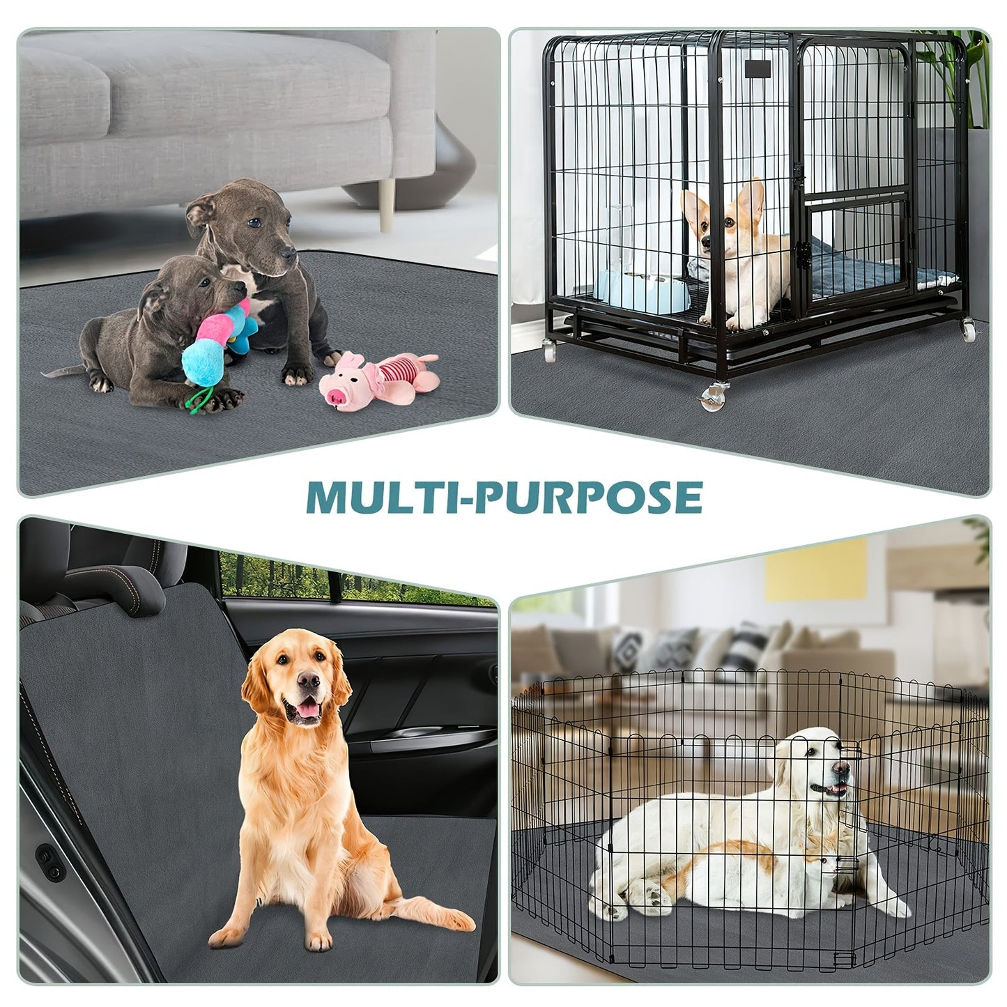 Washable Dog Pee Pads Reusable 2-Pack - Non-Slip 4-Layer Fast Absorbent Puppy Mat for Housebreaking, Whelping, Crate & Incontinence - Machine Washable 300+ Times, Multiple Sizes for All Breeds