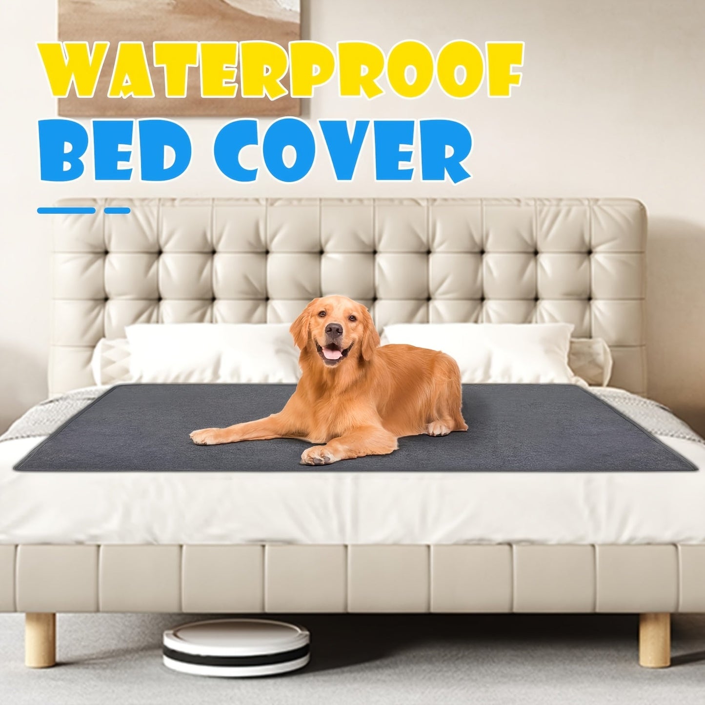 Washable Dog Pee Pads Reusable 2-Pack - Non-Slip 4-Layer Fast Absorbent Puppy Mat for Housebreaking, Whelping, Crate & Incontinence - Machine Washable 300+ Times, Multiple Sizes for All Breeds