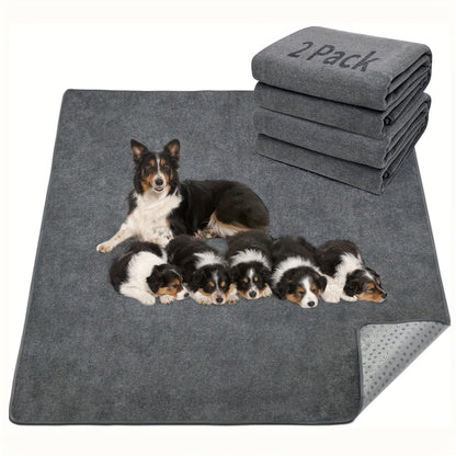Washable Dog Pee Pads Reusable 2-Pack - Non-Slip 4-Layer Fast Absorbent Puppy Mat for Housebreaking, Whelping, Crate & Incontinence - Machine Washable 300+ Times, Multiple Sizes for All Breeds