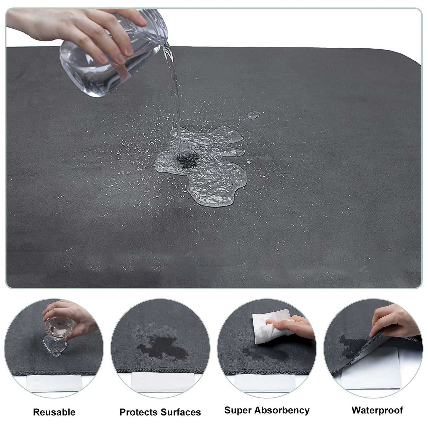 Washable Dog Pee Pads Reusable 2-Pack - Non-Slip 4-Layer Fast Absorbent Puppy Mat for Housebreaking, Whelping, Crate & Incontinence - Machine Washable 300+ Times, Multiple Sizes for All Breeds