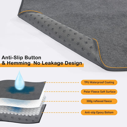 Washable Dog Pee Pads Reusable 2-Pack - Non-Slip 4-Layer Fast Absorbent Puppy Mat for Housebreaking, Whelping, Crate & Incontinence - Machine Washable 300+ Times, Multiple Sizes for All Breeds
