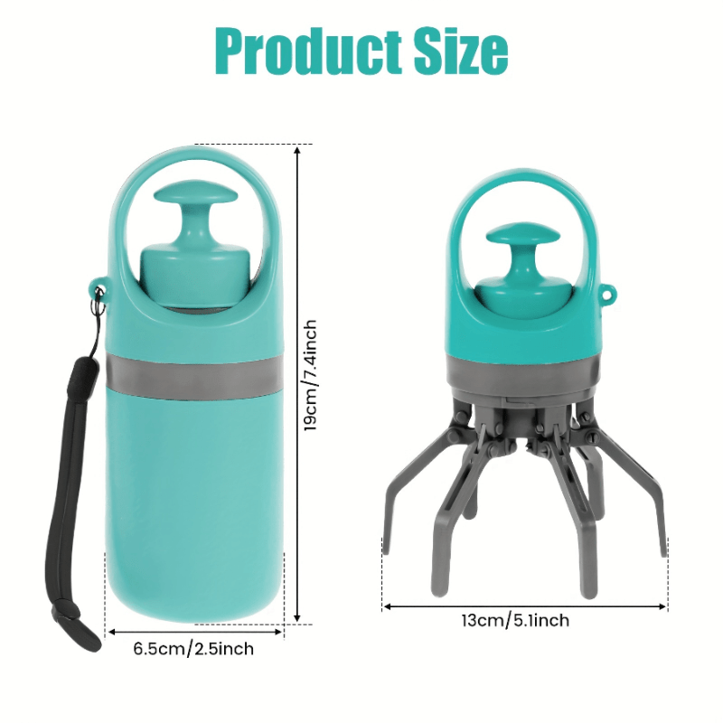 Dog Poop Picker 3-Pack EVA Portable Scoop & Dispenser with Drawstring Bag - Lightweight Sanitary Outdoor Pet Waste Removal Tool No Battery Needed