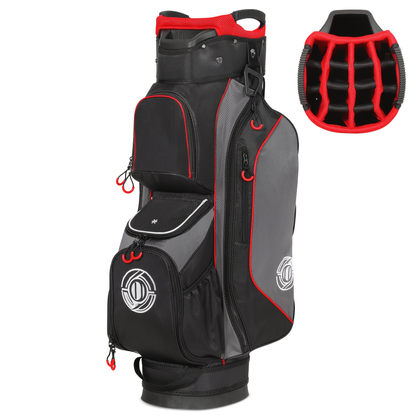 Golf Cart Bag 14-Way Full Length Dividers Protect Clubs 8 Zippered Pockets Cooler Pocket Valuables Pocket Ergonomic Shoulder Straps Rain Cover Water Repellant Unisex Professional Golf Bag Multiple Colors