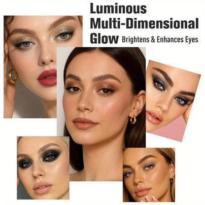 16-Color Eyeshadow Palette with 15 Brushes Complete Kit — Baked Matte Shimmer Metallic High Pigment Waterproof Long-Lasting Nude Coral Tones Eye Makeup Set for Women & Girls