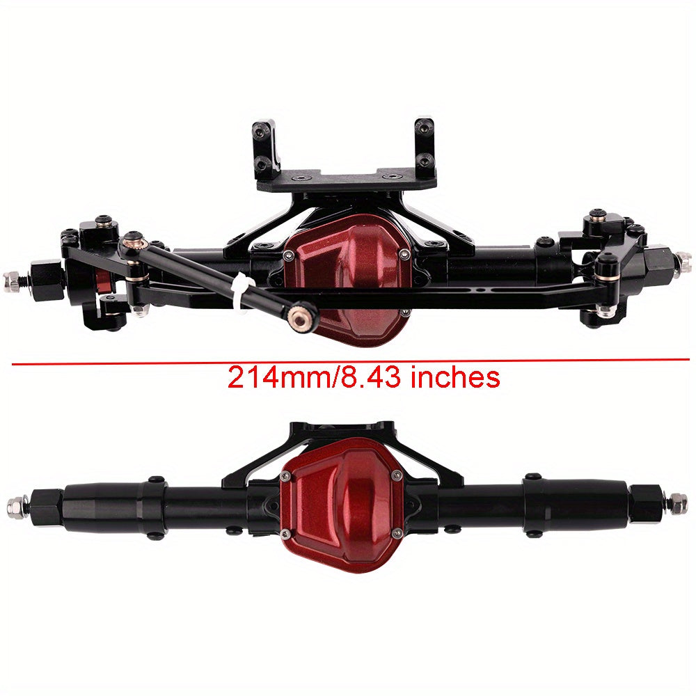 SCX10 Metal Axle Upgrade Kit CNC Aluminum Alloy Front & Rear Straight Axles – Compatible with Axial SCX10 90046 90047 1/10 RC Crawler Climbing Car 45# Steel Drive Shaft RC Hobbyist Upgrade