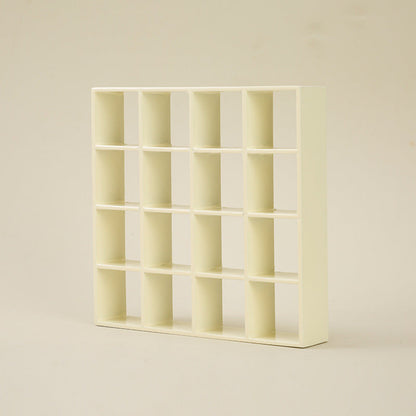 Dollhouse Miniature Display Cabinet 1:12 Scale 16-Compartment Modern Storage Shelf Organizer – Miniature Furniture Accessory for Dollhouse Room Decor Diorama Collectors Ages 14+ Multiple Colors